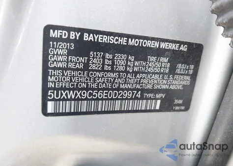 2014 BMW X3 xDrive28I из США, поврежденный, VIN 5UXWX9C56E0D29974